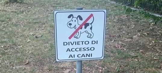 monza cartelli divieto di accesso ai cani