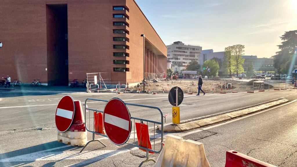 Il cantiere di piazzale Marconi a Vimercate