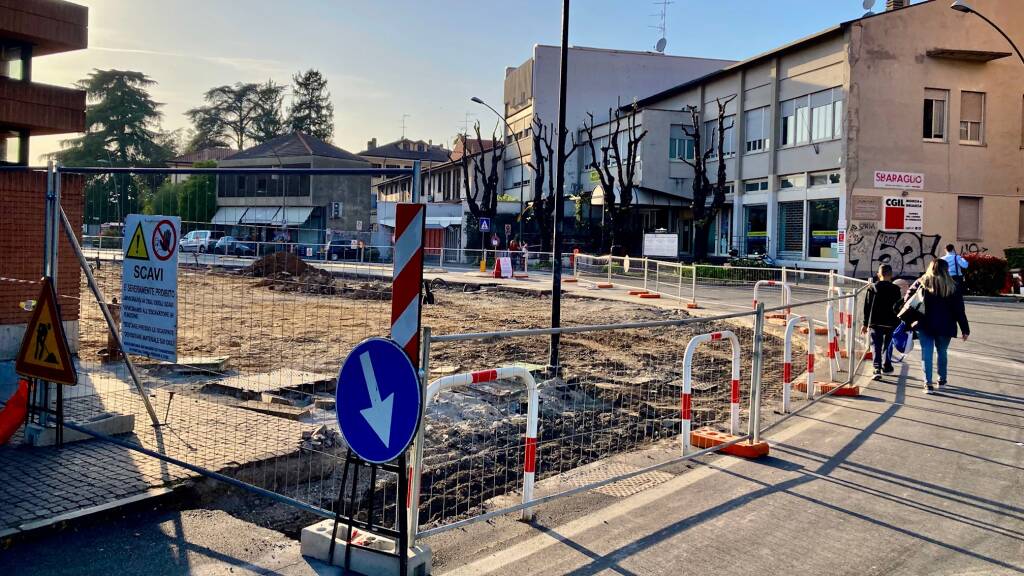 Il cantiere di piazzale Marconi a Vimercate