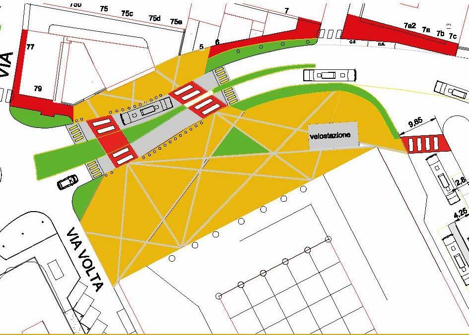 Disegno riqualificazione piazzale Marconi a Vimercate