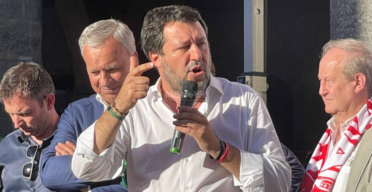 Matteo Salvini a Monza a sostegno di Dario Allevi