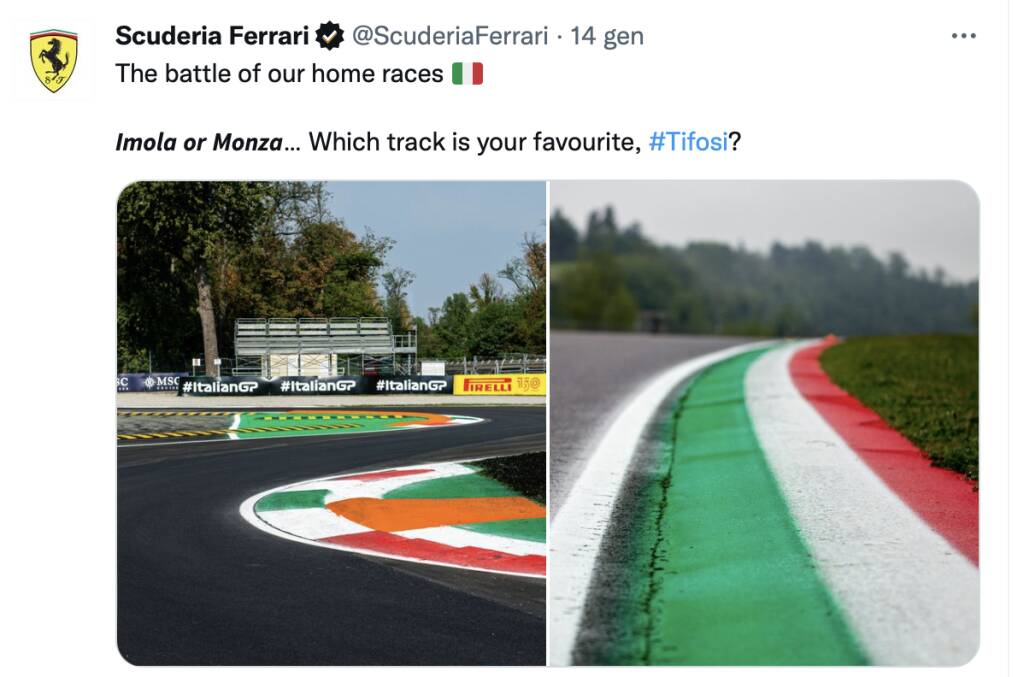 sondaggio Ferrari Imola Monza