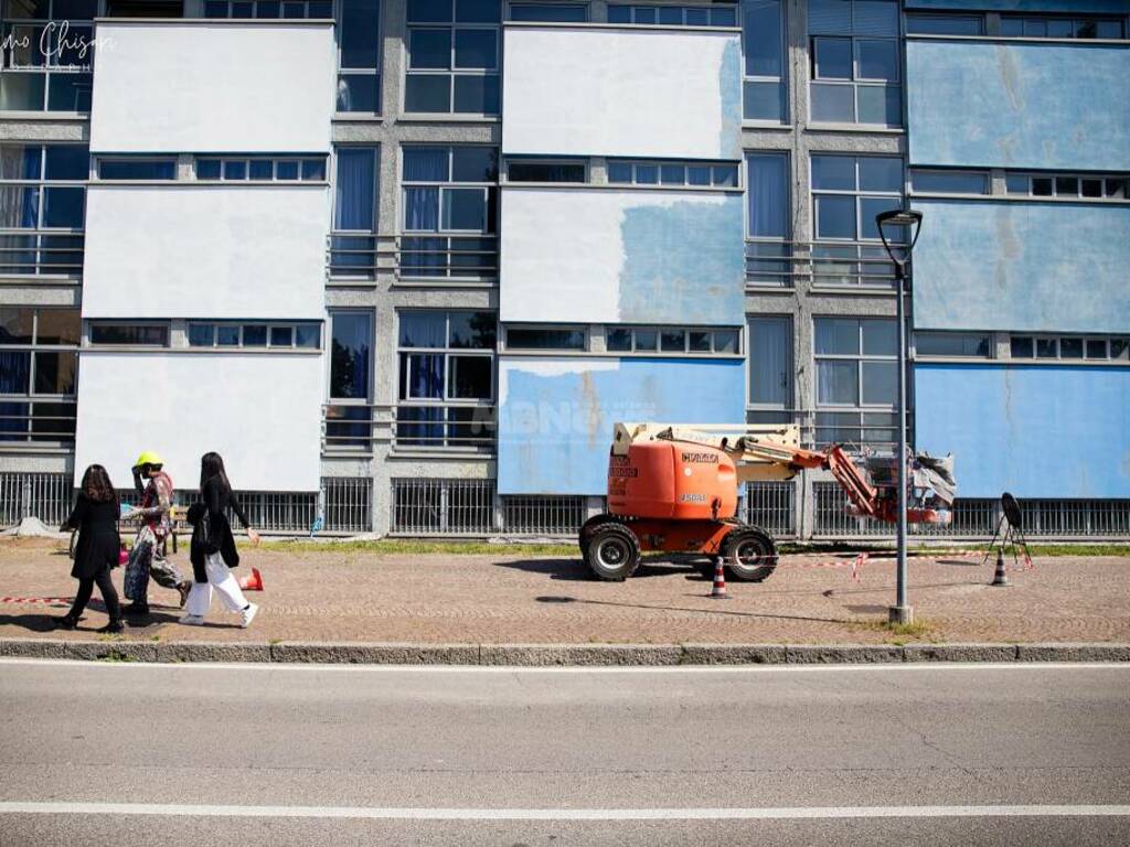 Pepe Gaka, murale scuola Mercalli Seregno MB