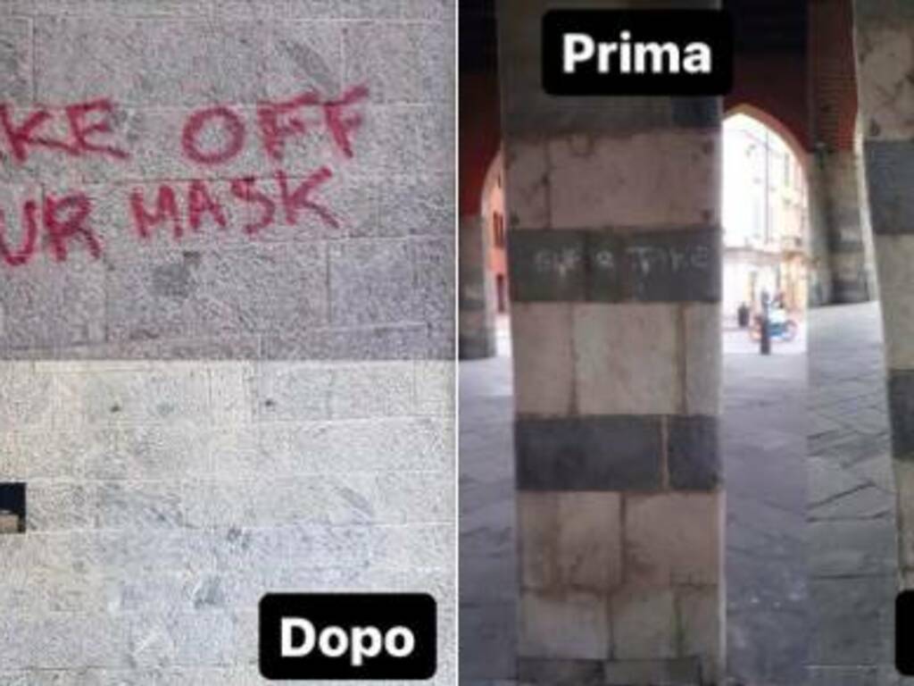 scritte vandaliche monza