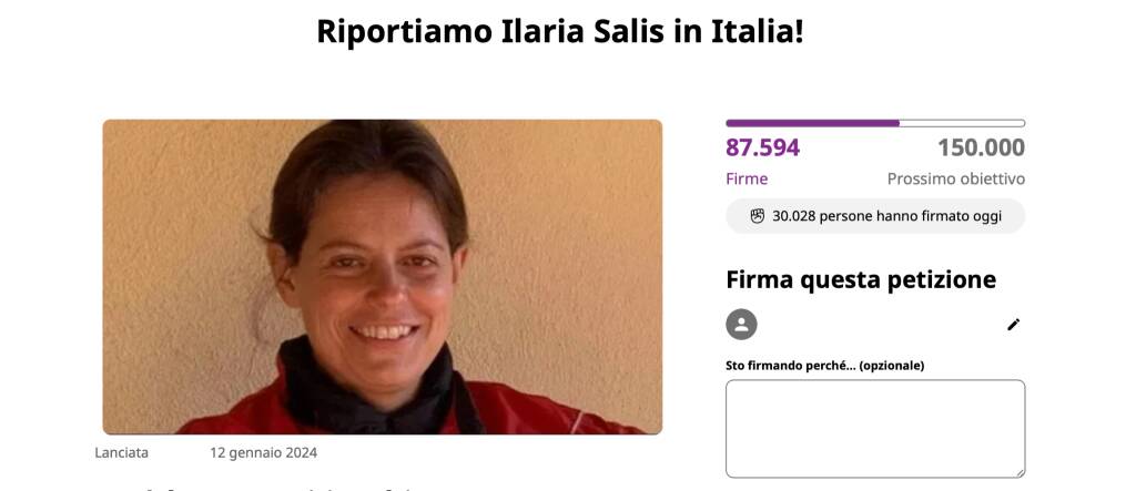 petizione Ilaria Salis